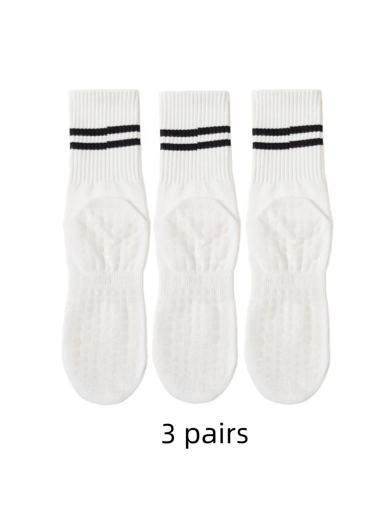Grip Yoga Socks for Women - 3 Pairs, Non-Slip for Pilates & Barre